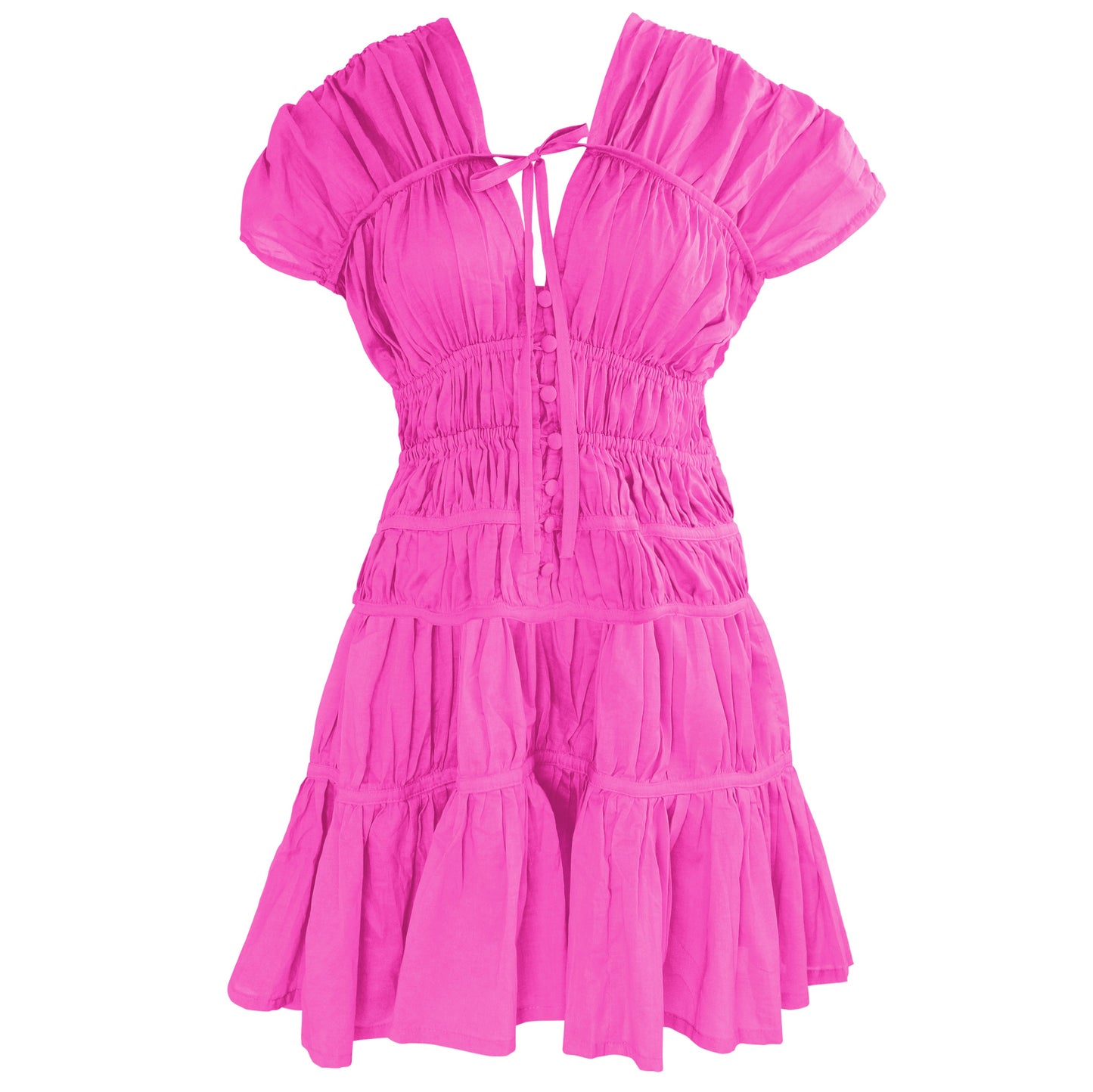 Vestido con volantes SRIKANDI en rosa guayaba