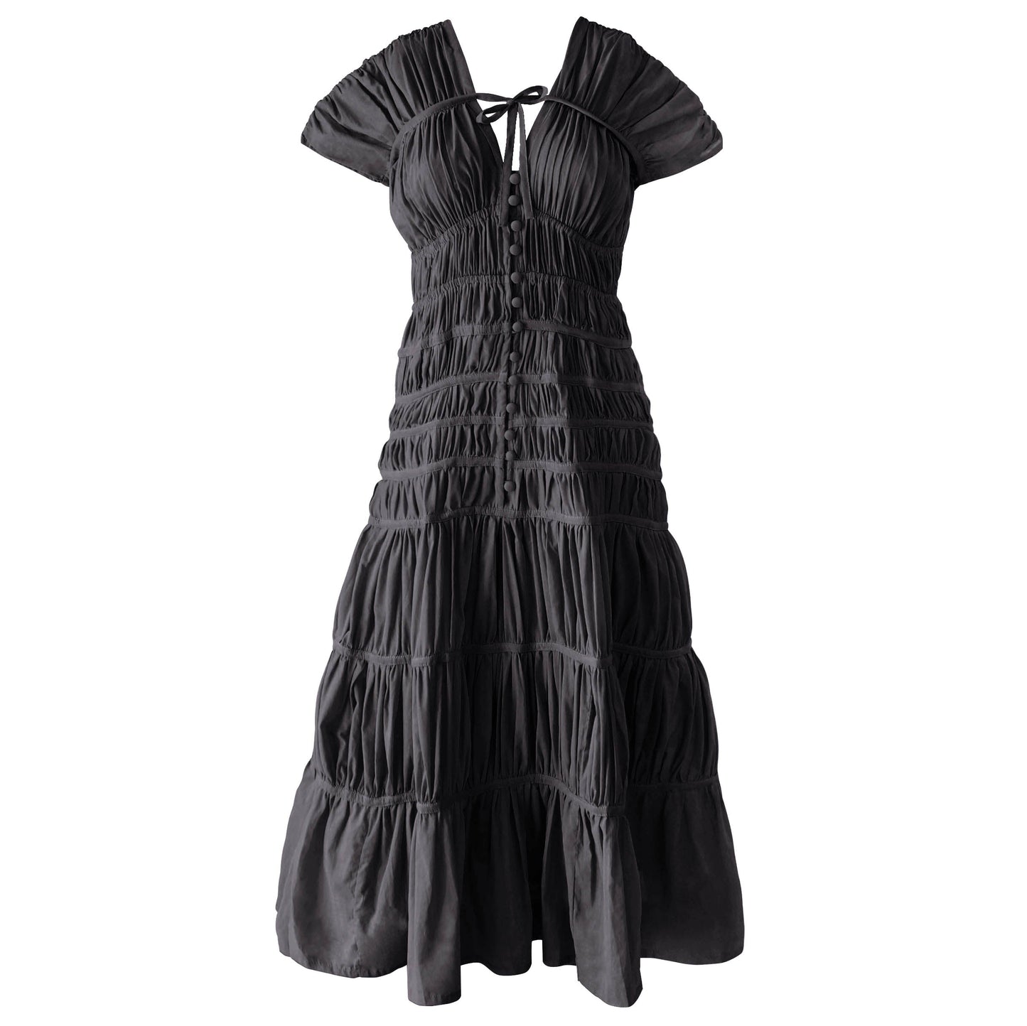Vestido largo con volantes SRIKANDI en negro