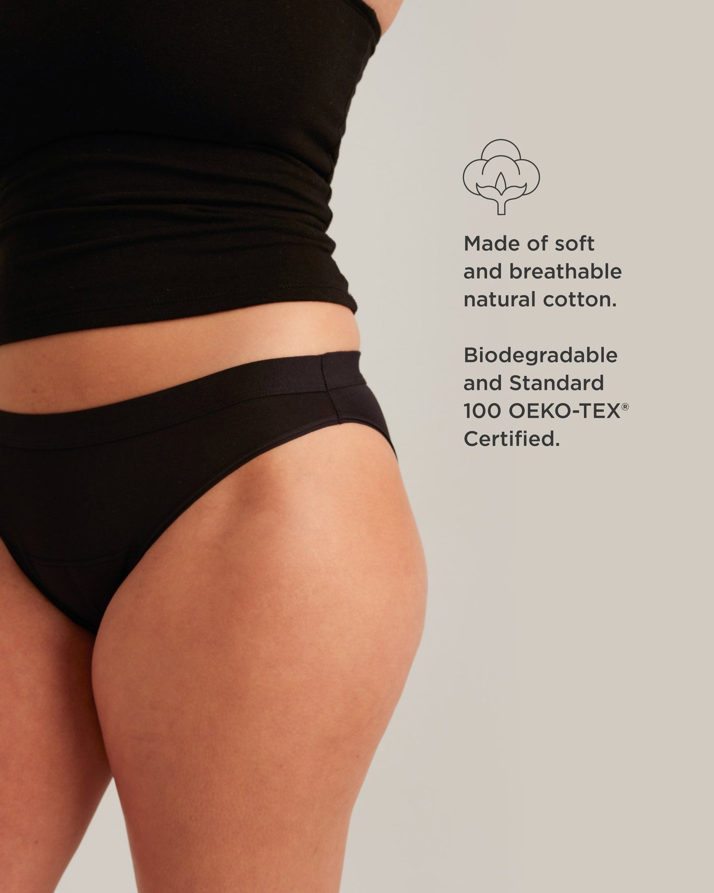 Bikini de algodón a prueba de fugas