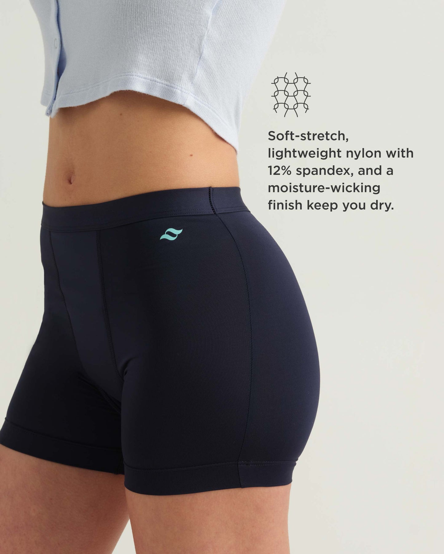 Pantalón corto deportivo para adolescentes a prueba de fugas