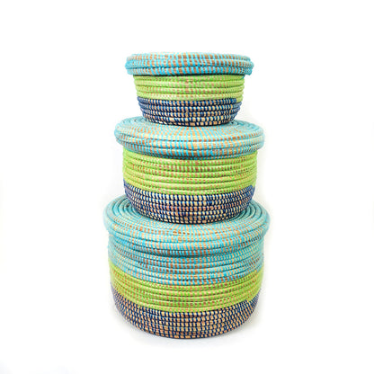 Modern Storage Basket Set - Coastal Blues