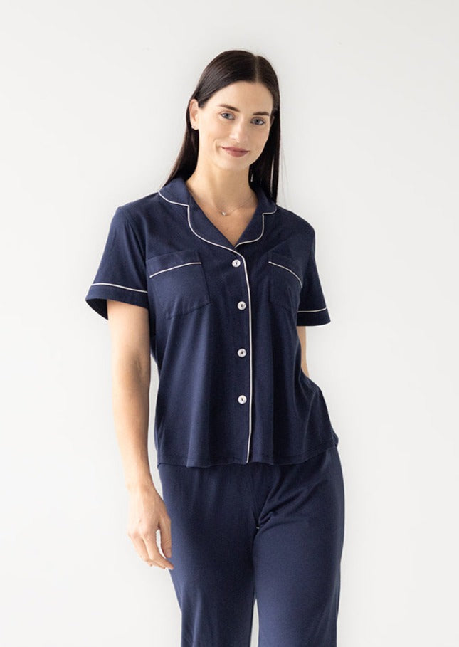 Pijama capri clásico de lujo SALUA en algodón pima cepillado