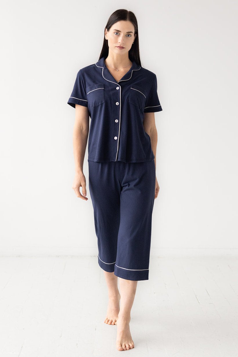 Pijama capri clásico de lujo SALUA en algodón pima cepillado