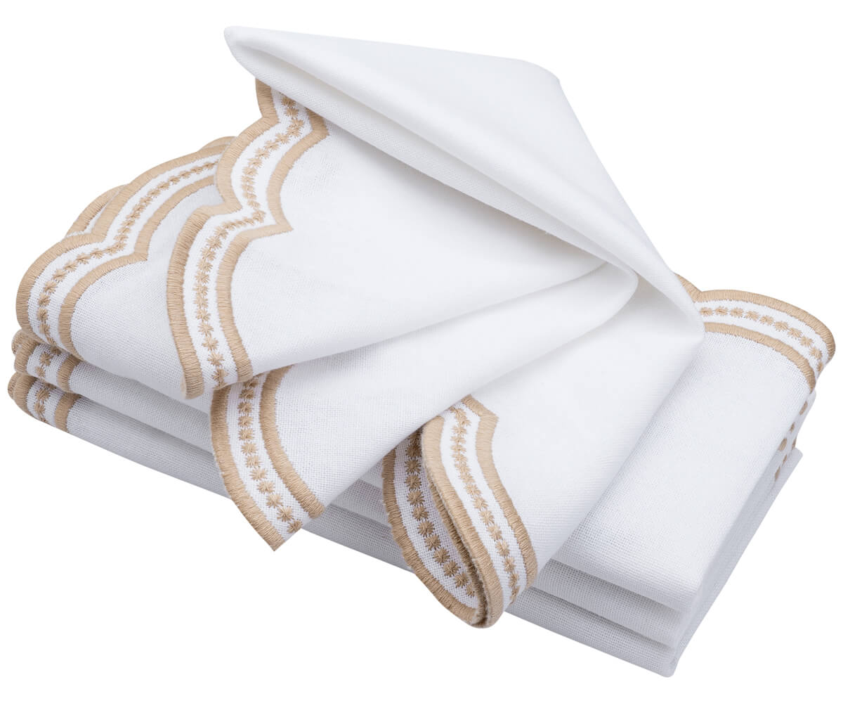 Servilletas con borde festoneado - Servilletas bordadas