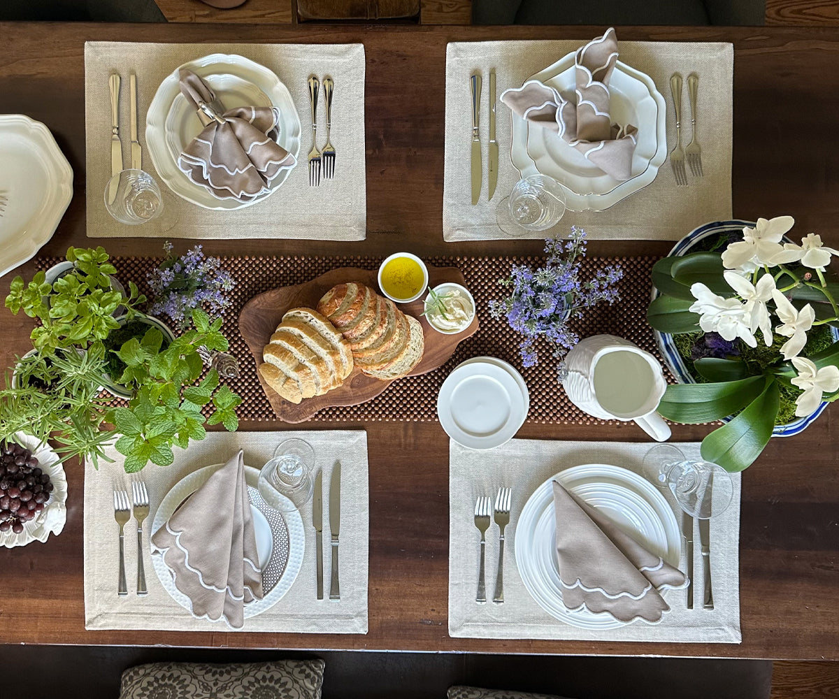 Servilletas festoneadas - Servilletas de tela para bodas