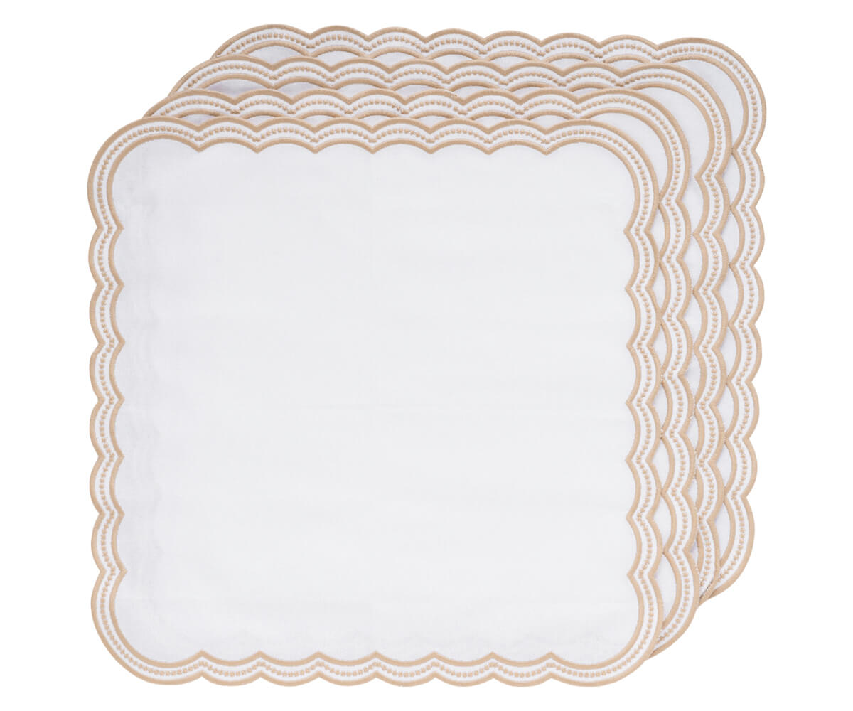 Servilletas con borde festoneado - Servilletas bordadas