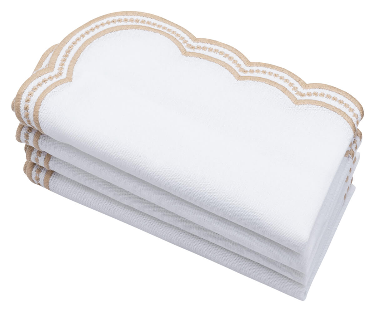 Servilletas con borde festoneado - Servilletas bordadas