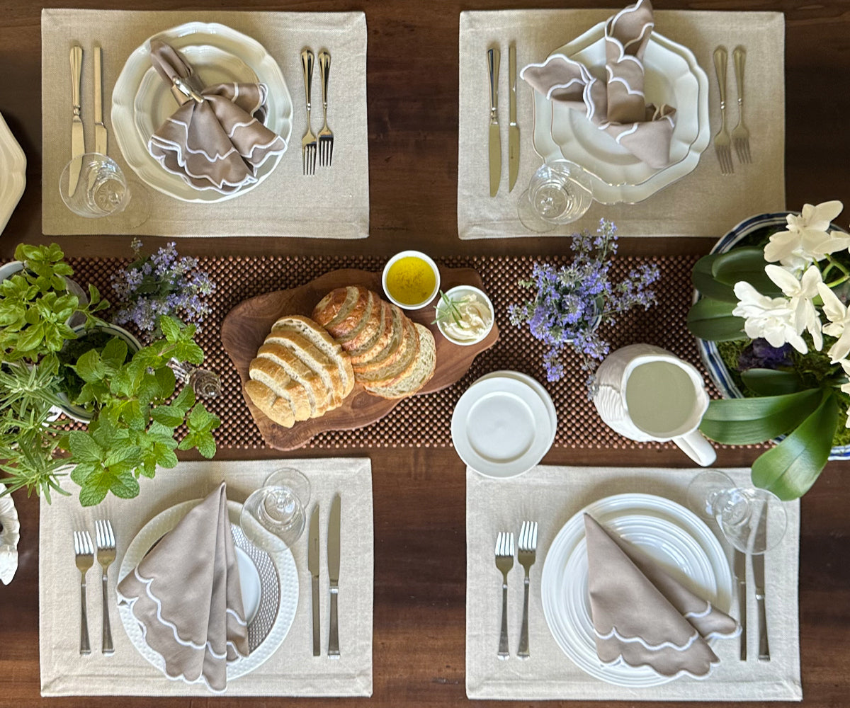 Servilletas festoneadas - Servilletas de tela para bodas