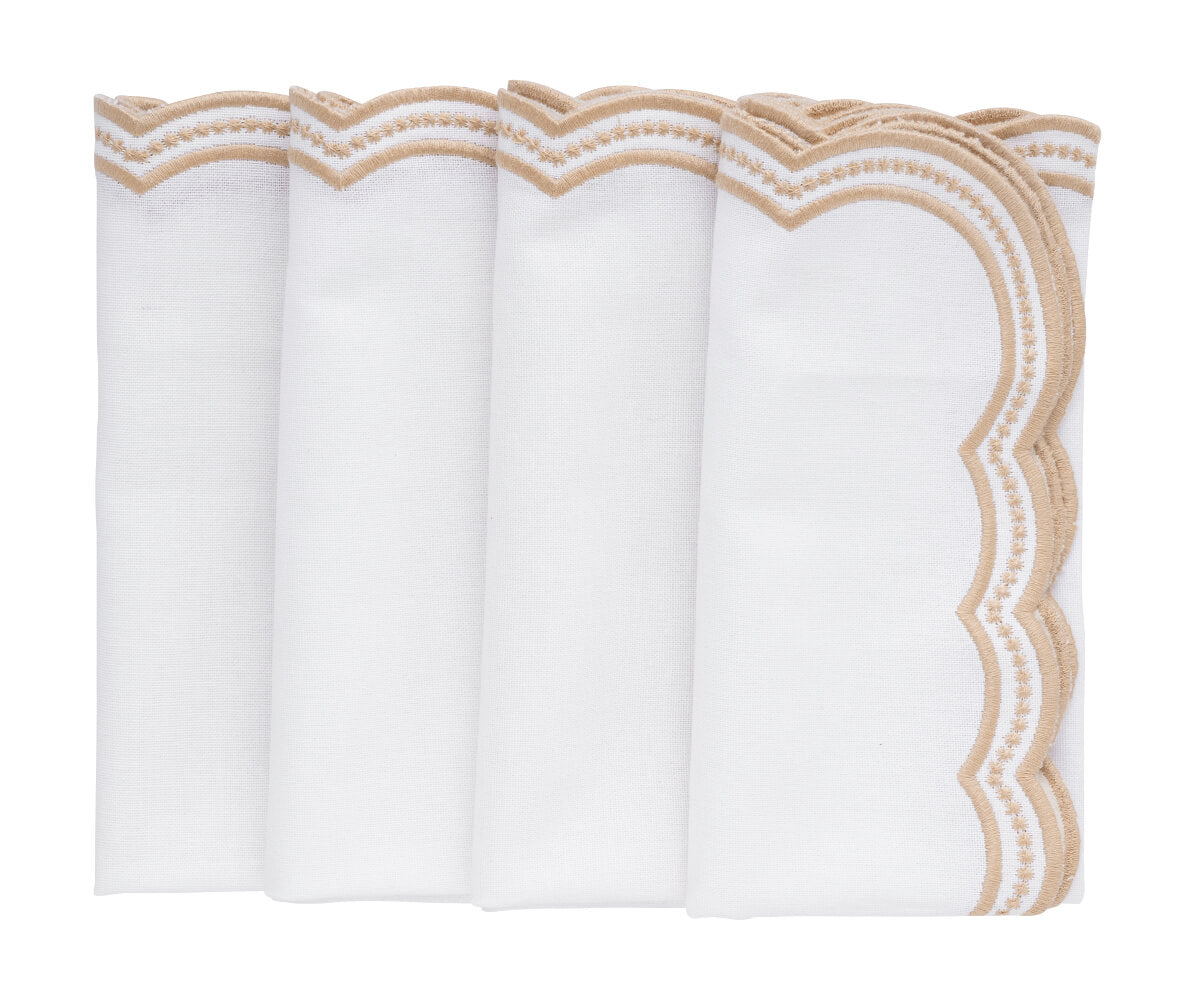 Servilletas con borde festoneado - Servilletas bordadas