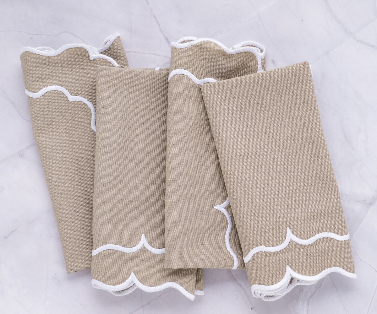Servilletas festoneadas - Servilletas de tela para bodas