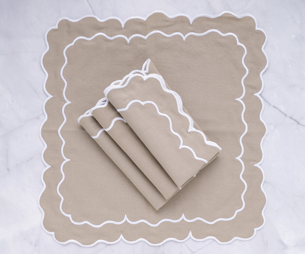 Servilletas festoneadas - Servilletas de tela para bodas