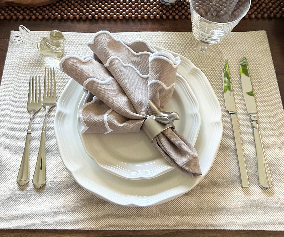 Servilletas festoneadas - Servilletas de tela para bodas