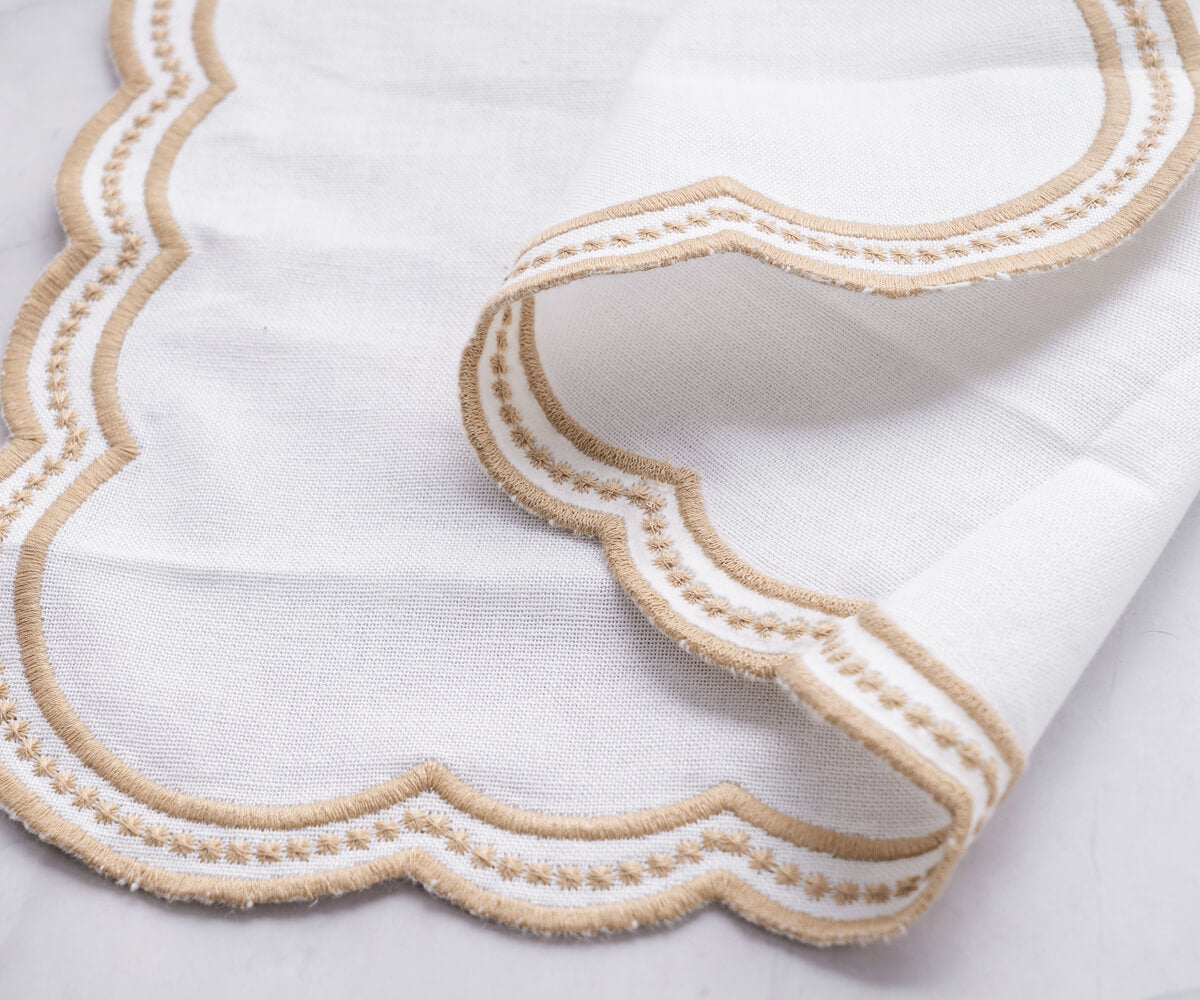 Servilletas con borde festoneado - Servilletas bordadas