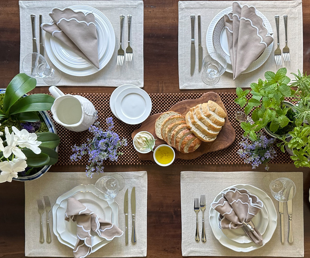 Servilletas festoneadas - Servilletas de tela para bodas