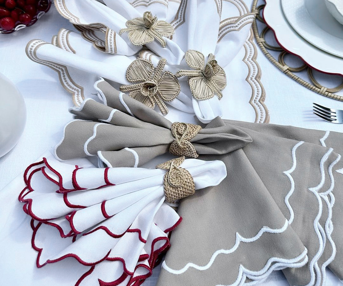 Black Scalloped Napkins