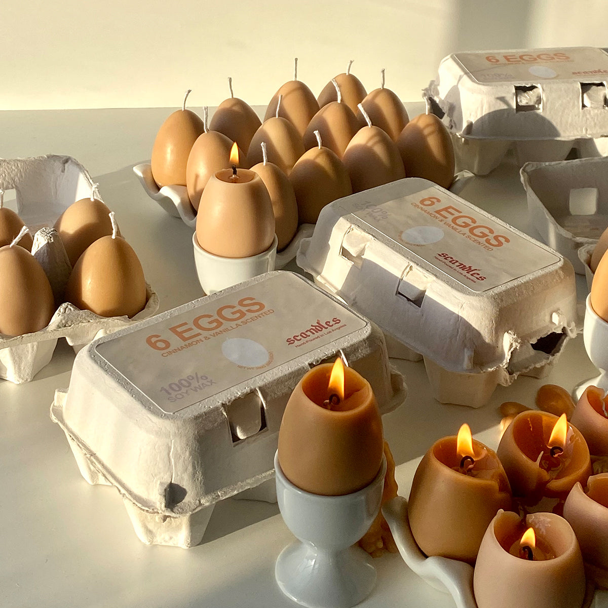 Velas con forma de huevo - Caja de 6 unidades