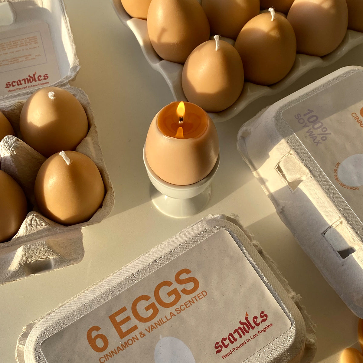 Velas con forma de huevo - Caja de 6 unidades