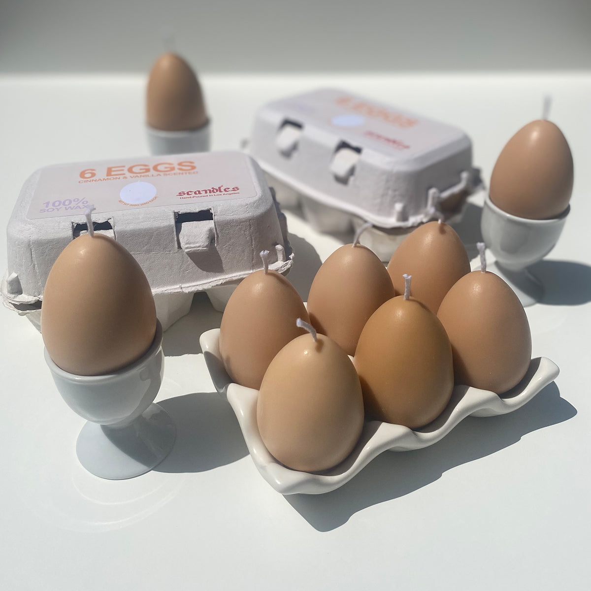 Velas con forma de huevo - Caja de 6 unidades