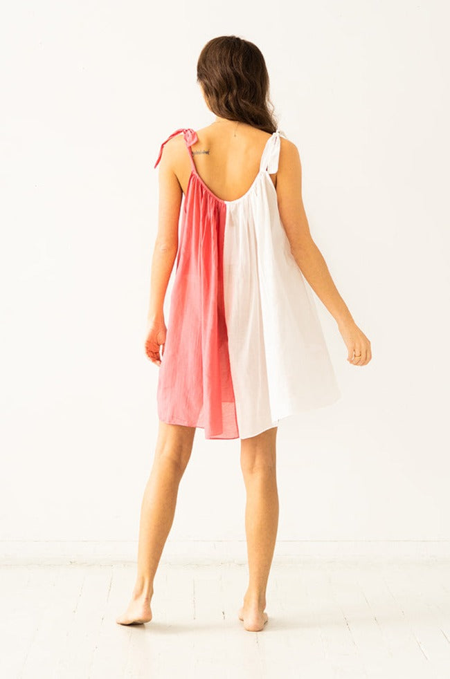 Babydoll transparente con tirantes anudados de 33"