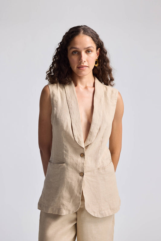 Chaqueta de cáñamo sin mangas