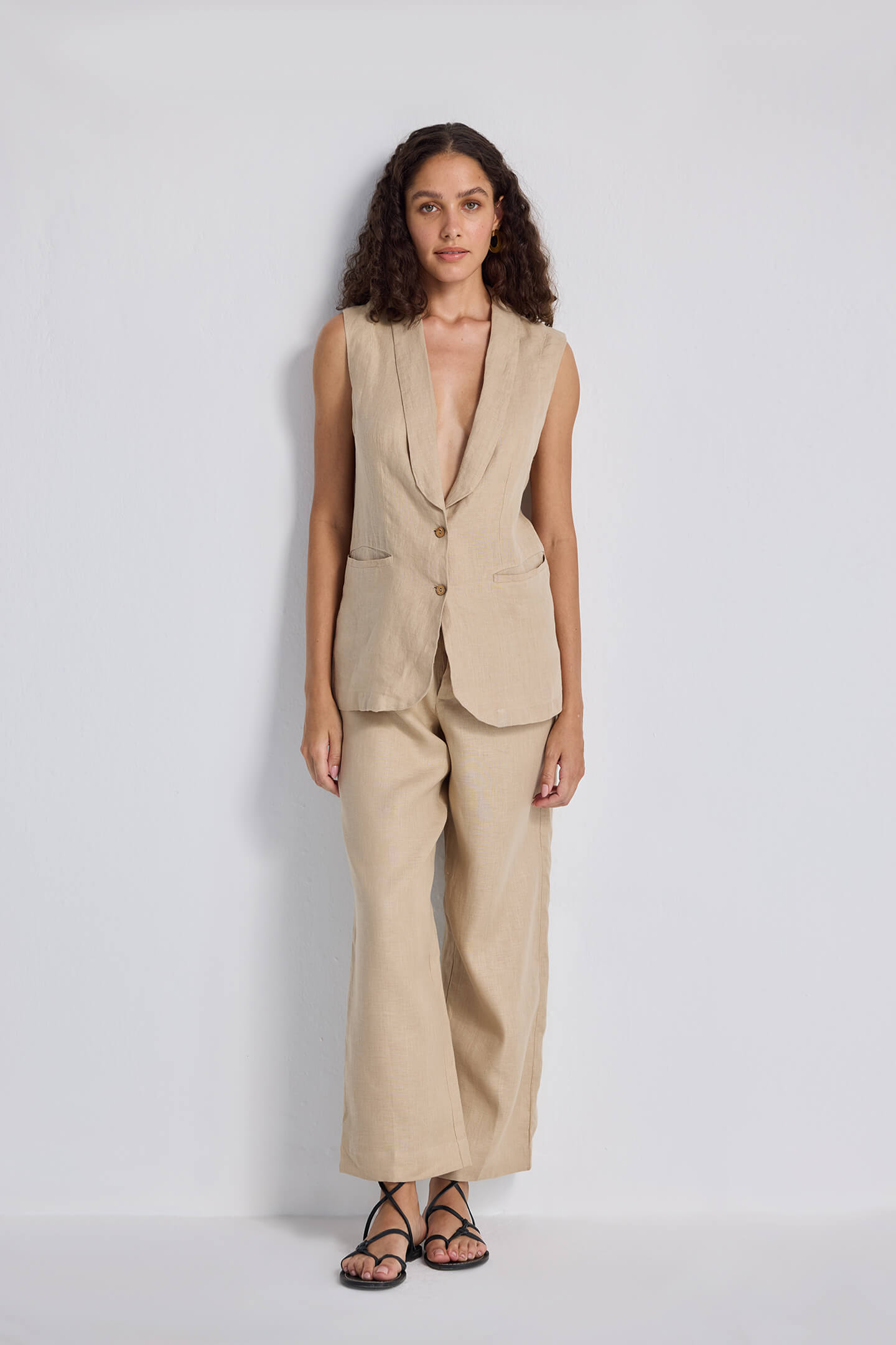 Sleeveless Hemp Jacket