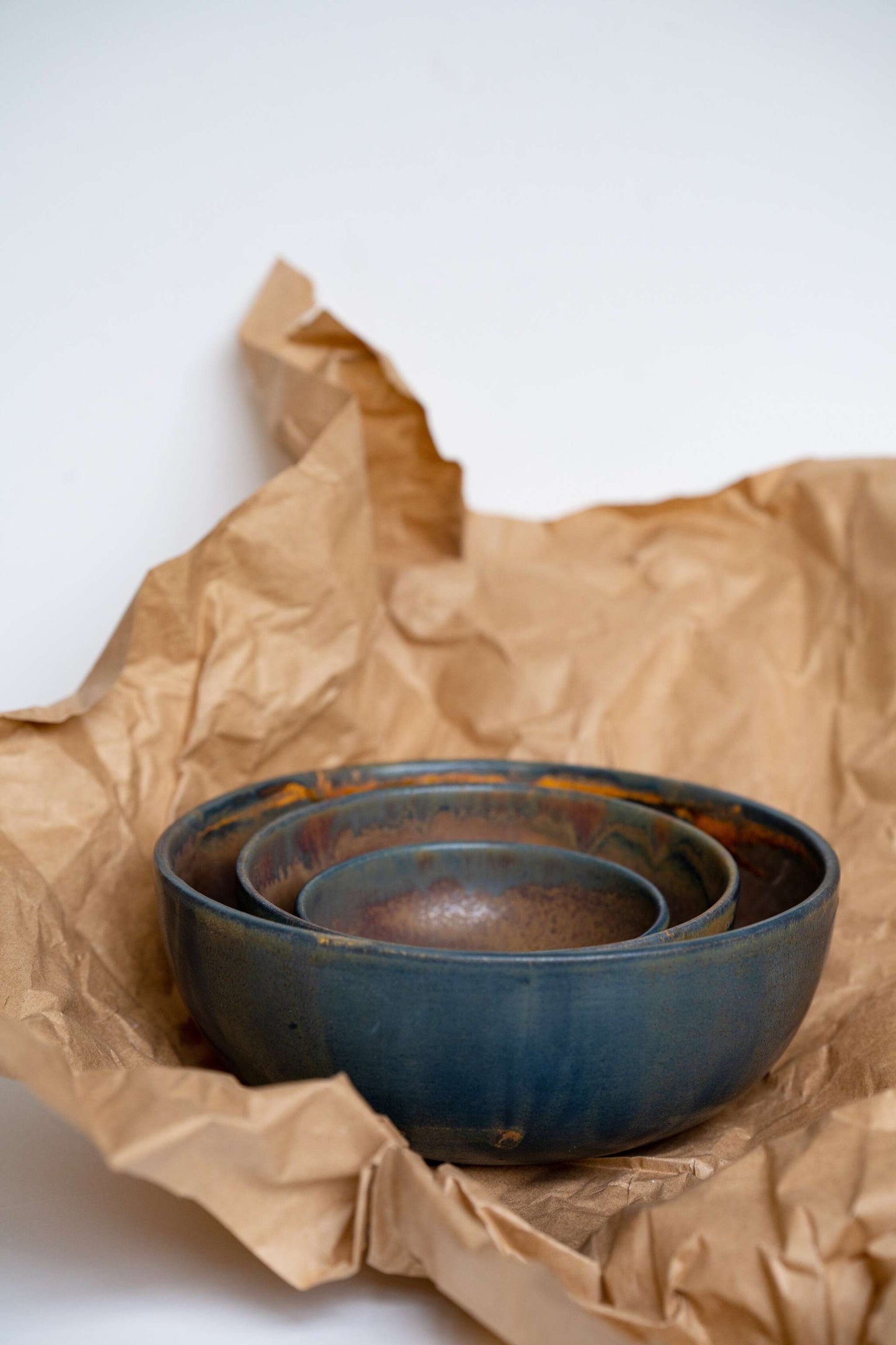 Juego de cuencos nido de gres oxidado