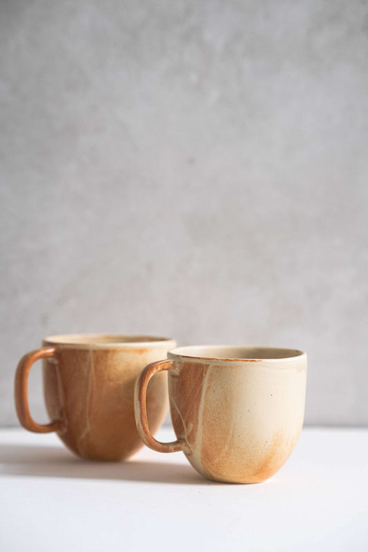 Stoneware Beige Coffee Mug