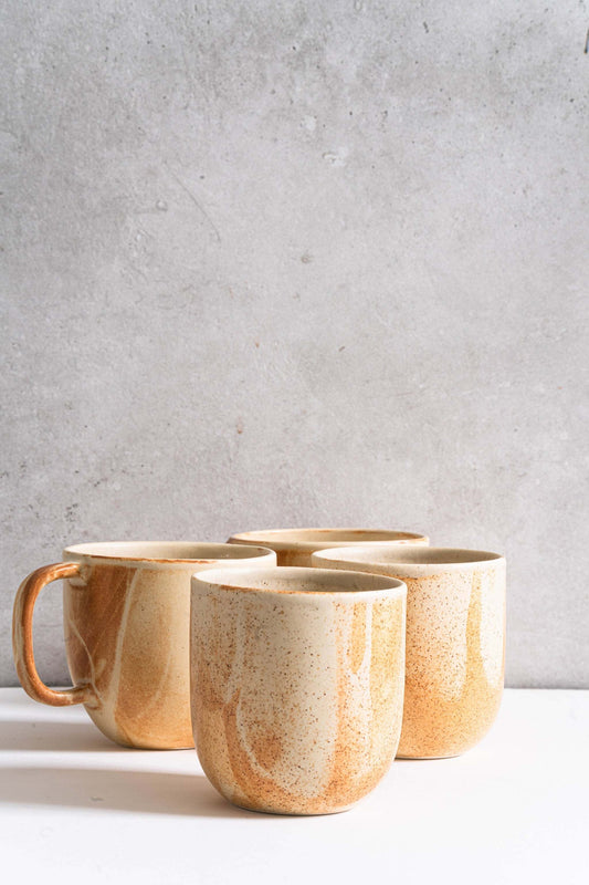 Stoneware Beige Coffee Cup