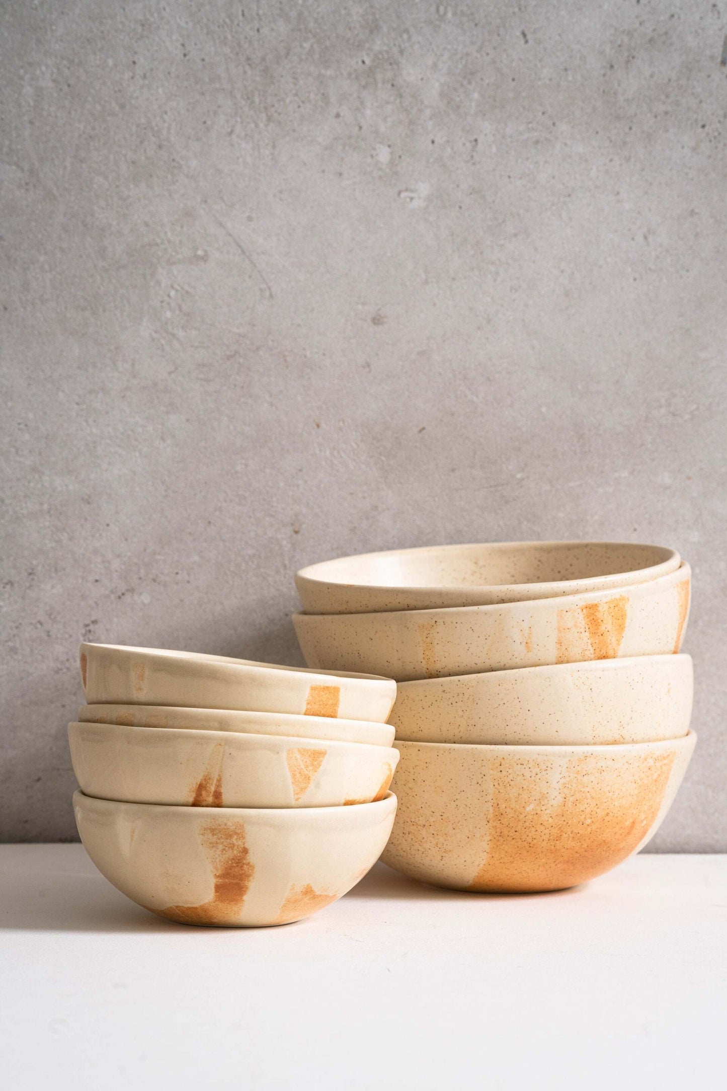 Cuenco de gres beige mate