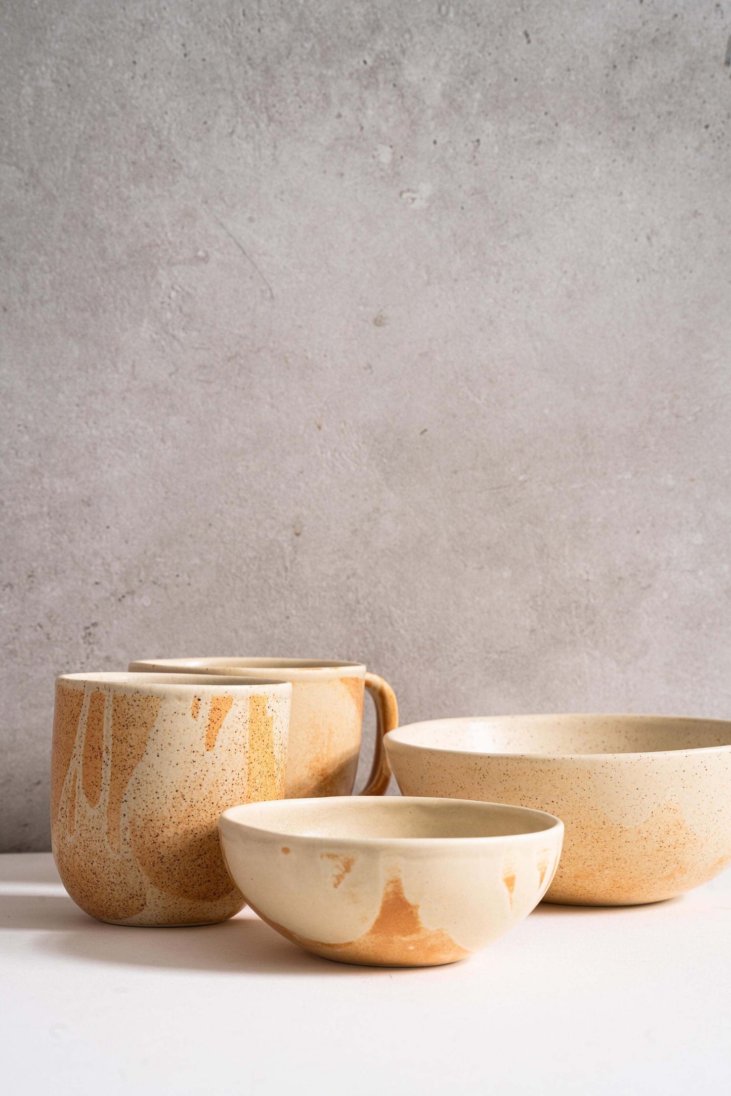 Cuenco de gres beige mate