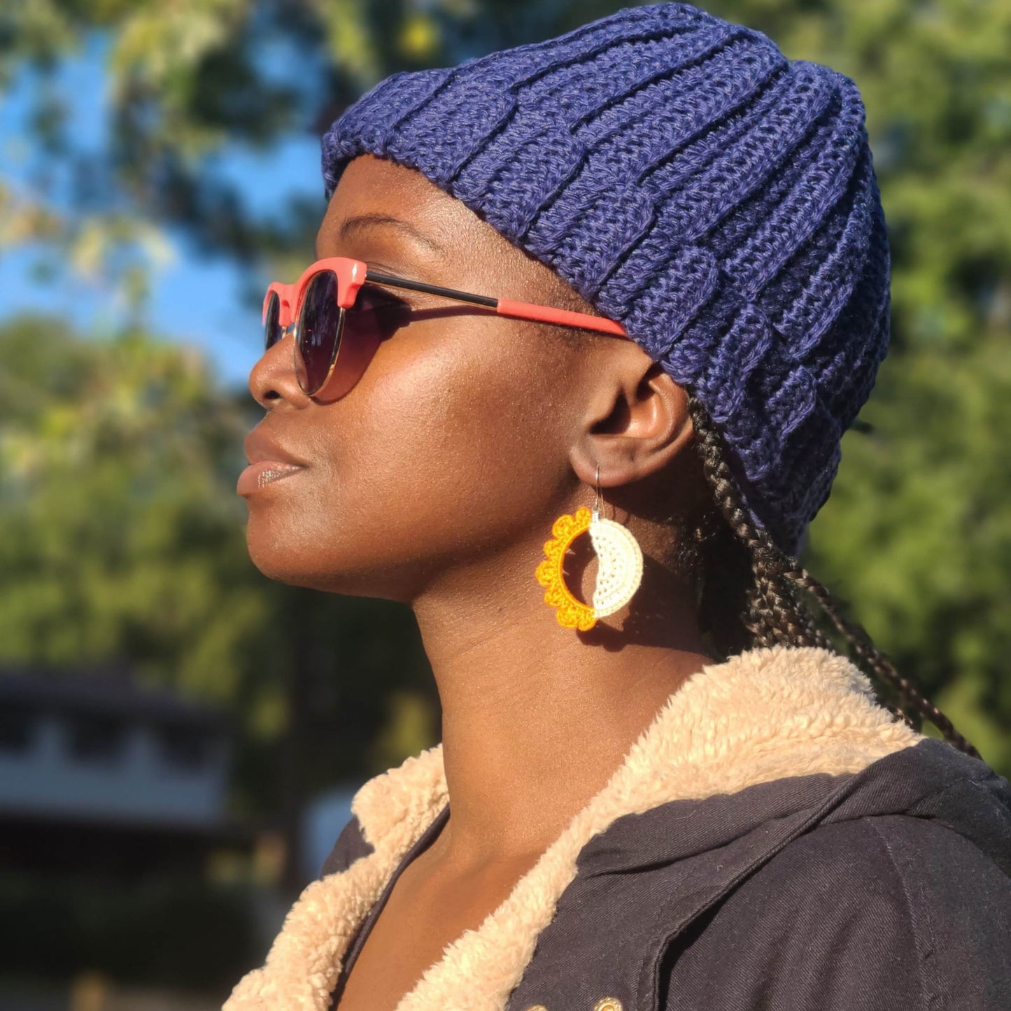 Day and Night Earrings | Half Sun Earrings