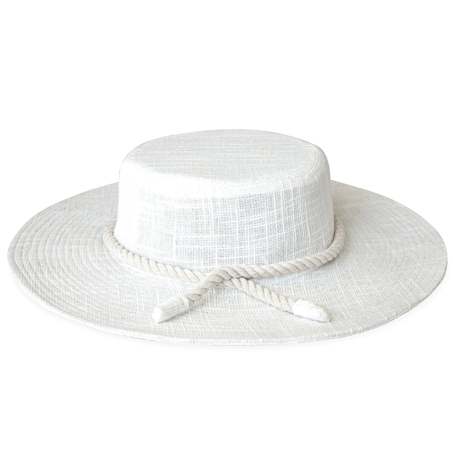 El sombrero de lino y yute Loretta en blanco crudo