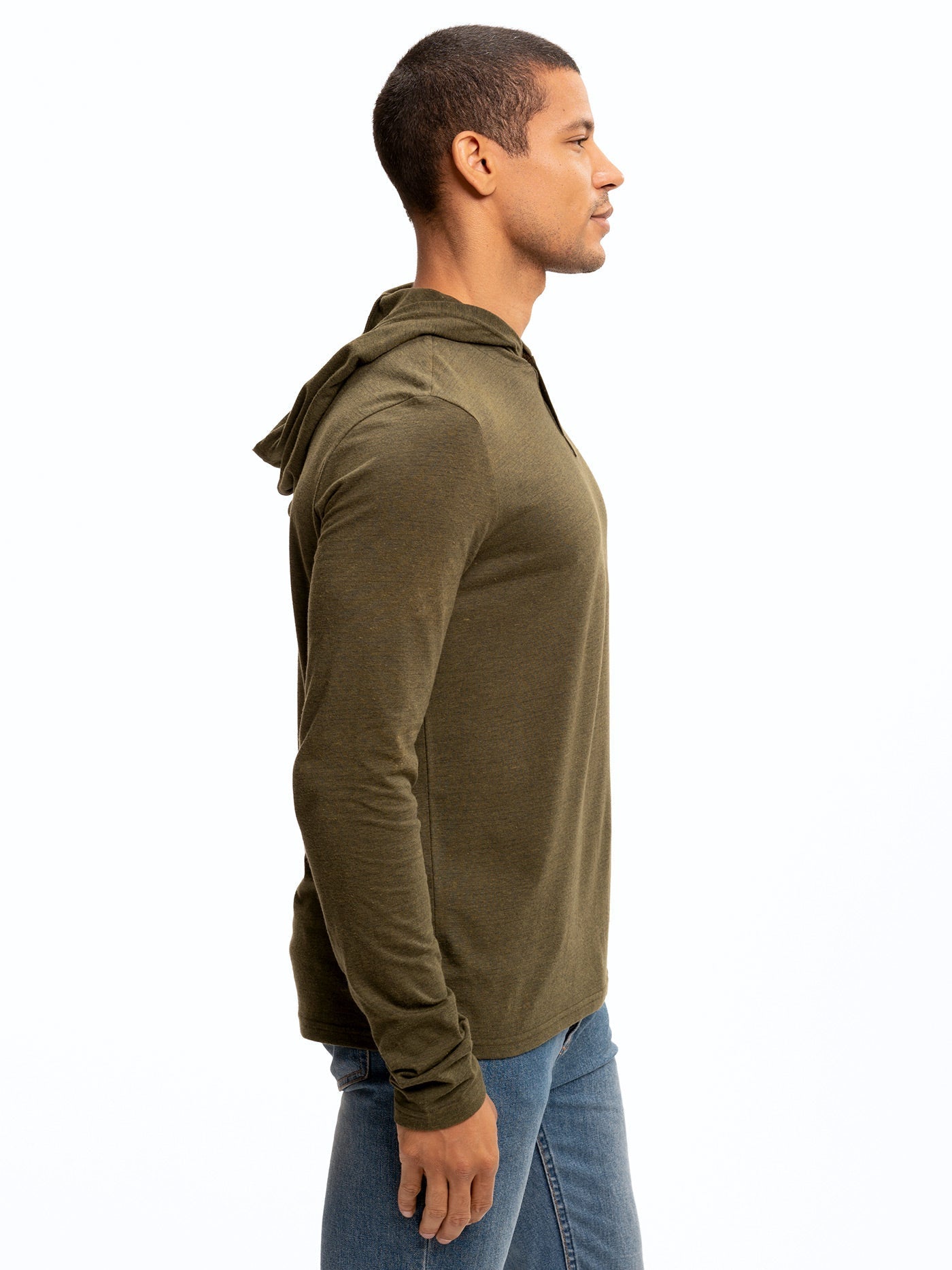 Sudadera con capucha henley de manga larga y mezcla triple Baseline