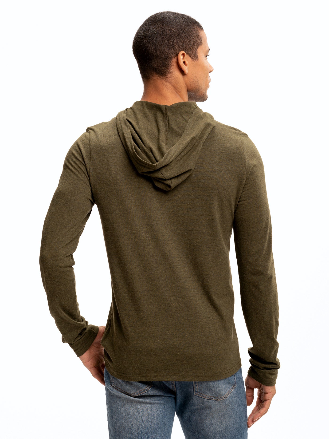 Sudadera con capucha henley de manga larga y mezcla triple Baseline