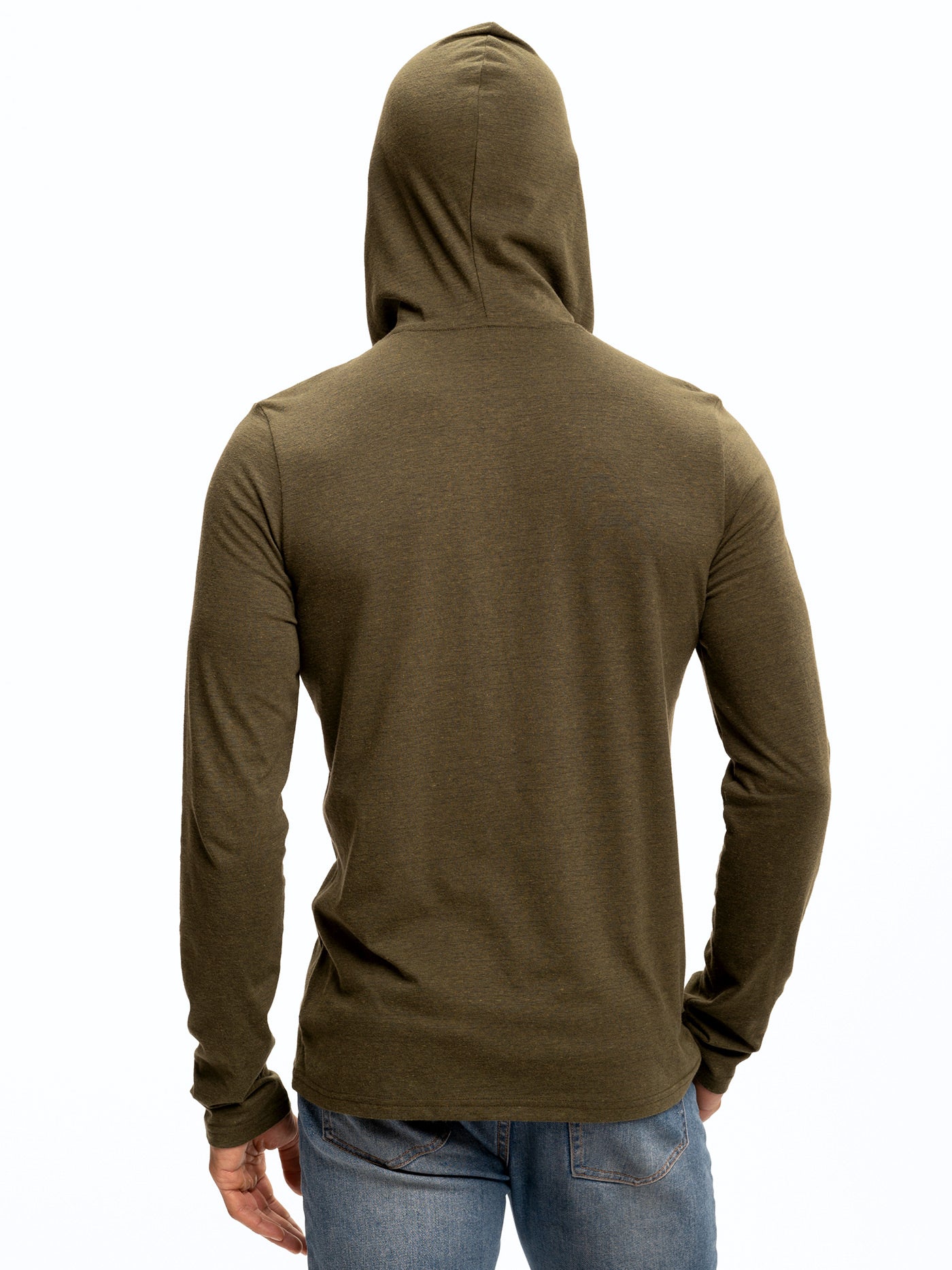Sudadera con capucha henley de manga larga y mezcla triple Baseline