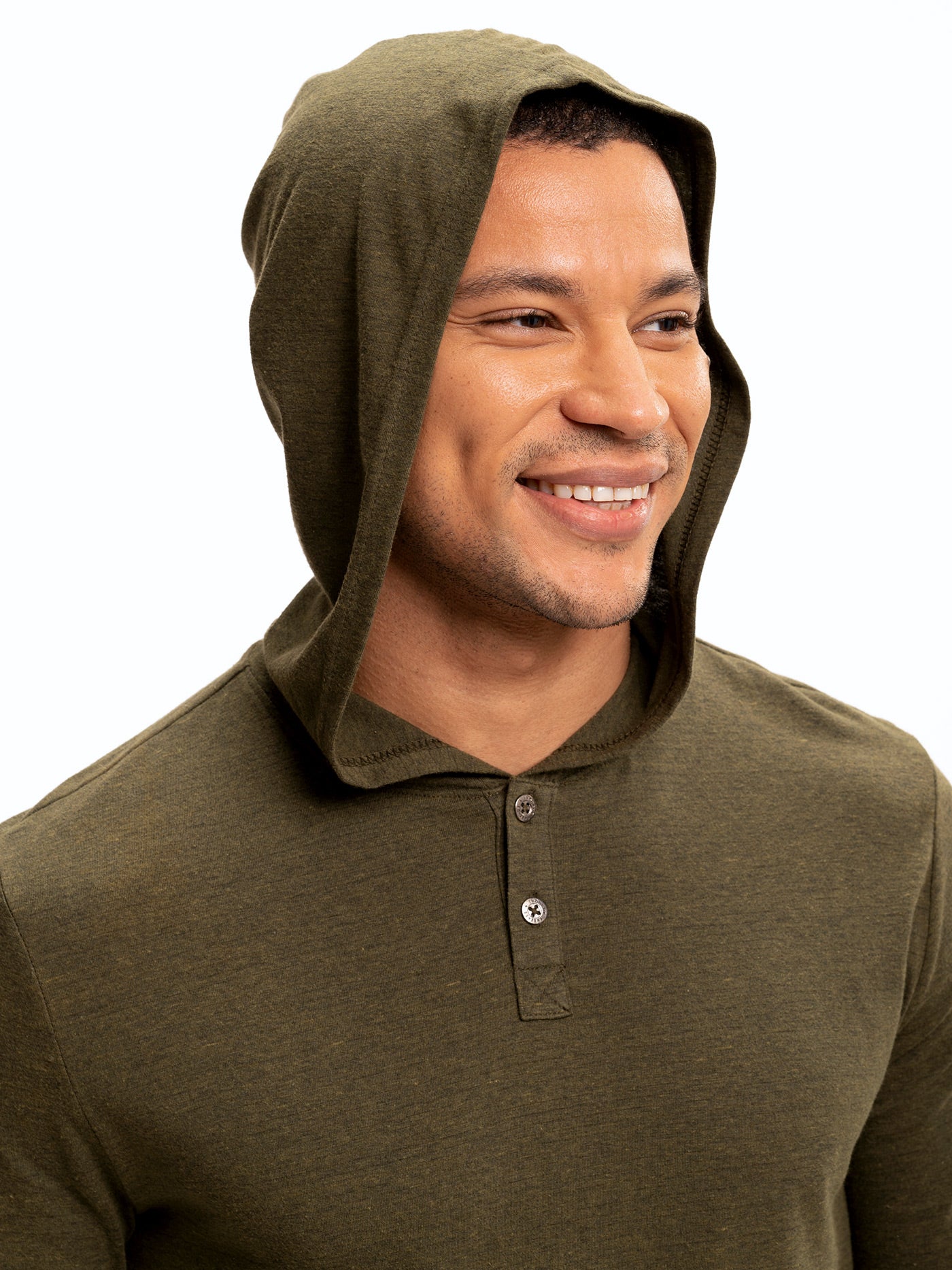 Sudadera con capucha henley de manga larga y mezcla triple Baseline