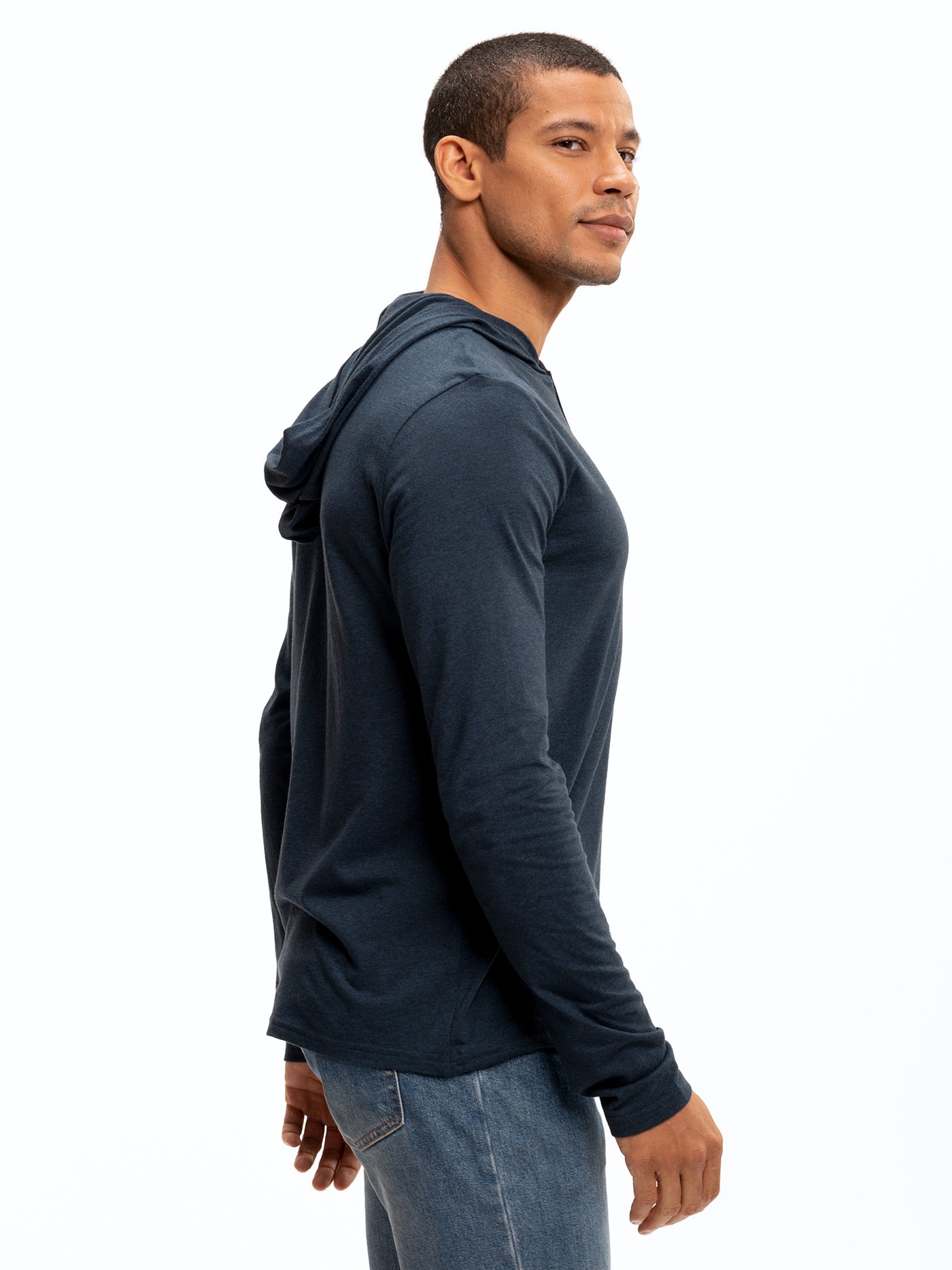 Sudadera con capucha henley de manga larga y mezcla triple Baseline