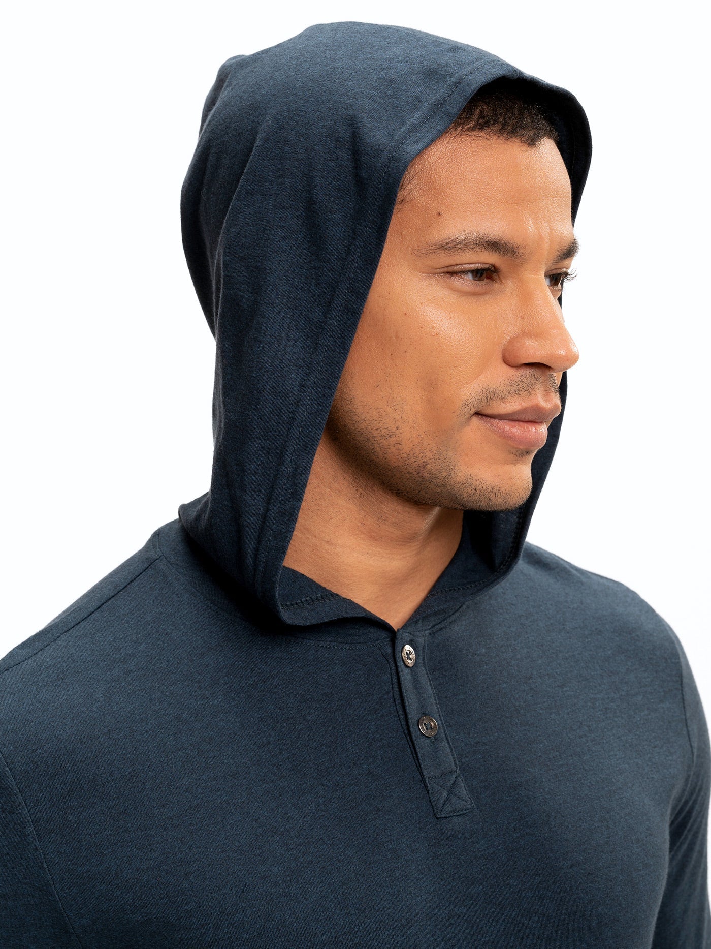 Sudadera con capucha henley de manga larga y mezcla triple Baseline