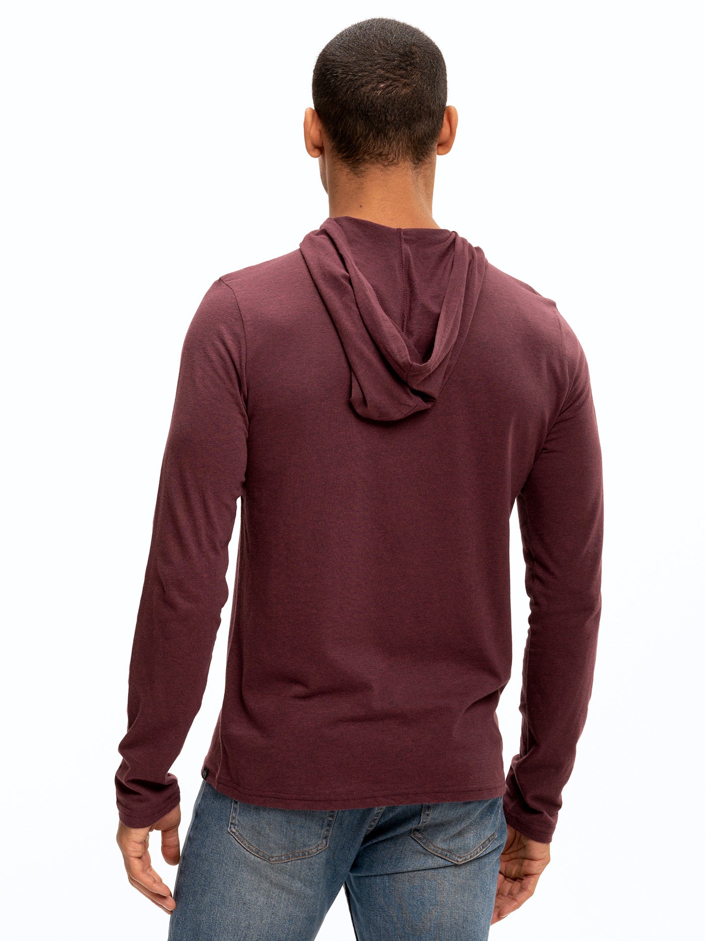 Sudadera con capucha henley de manga larga y mezcla triple Baseline