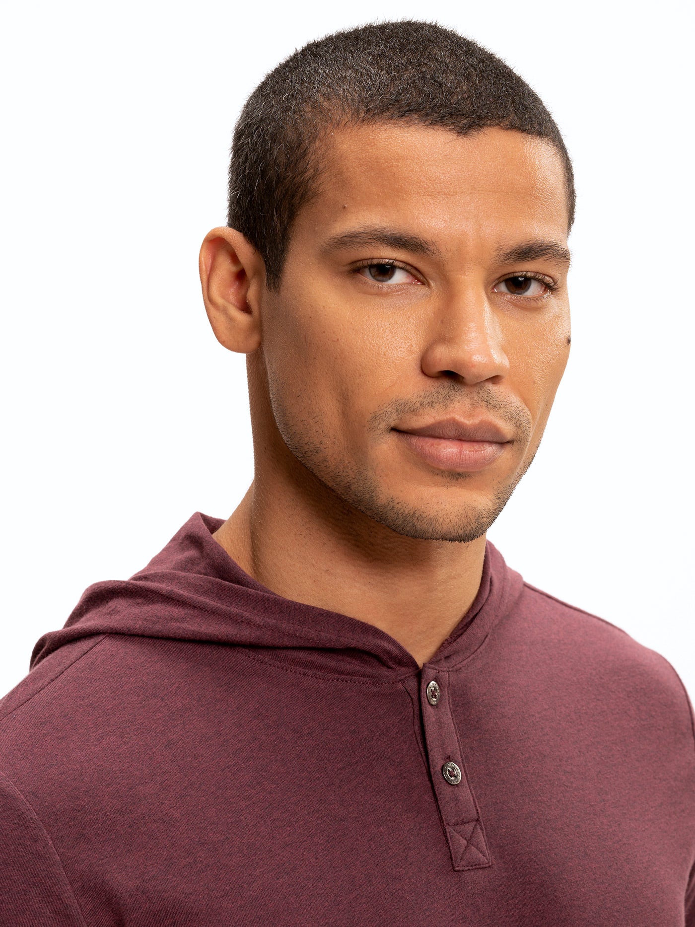 Sudadera con capucha henley de manga larga y mezcla triple Baseline