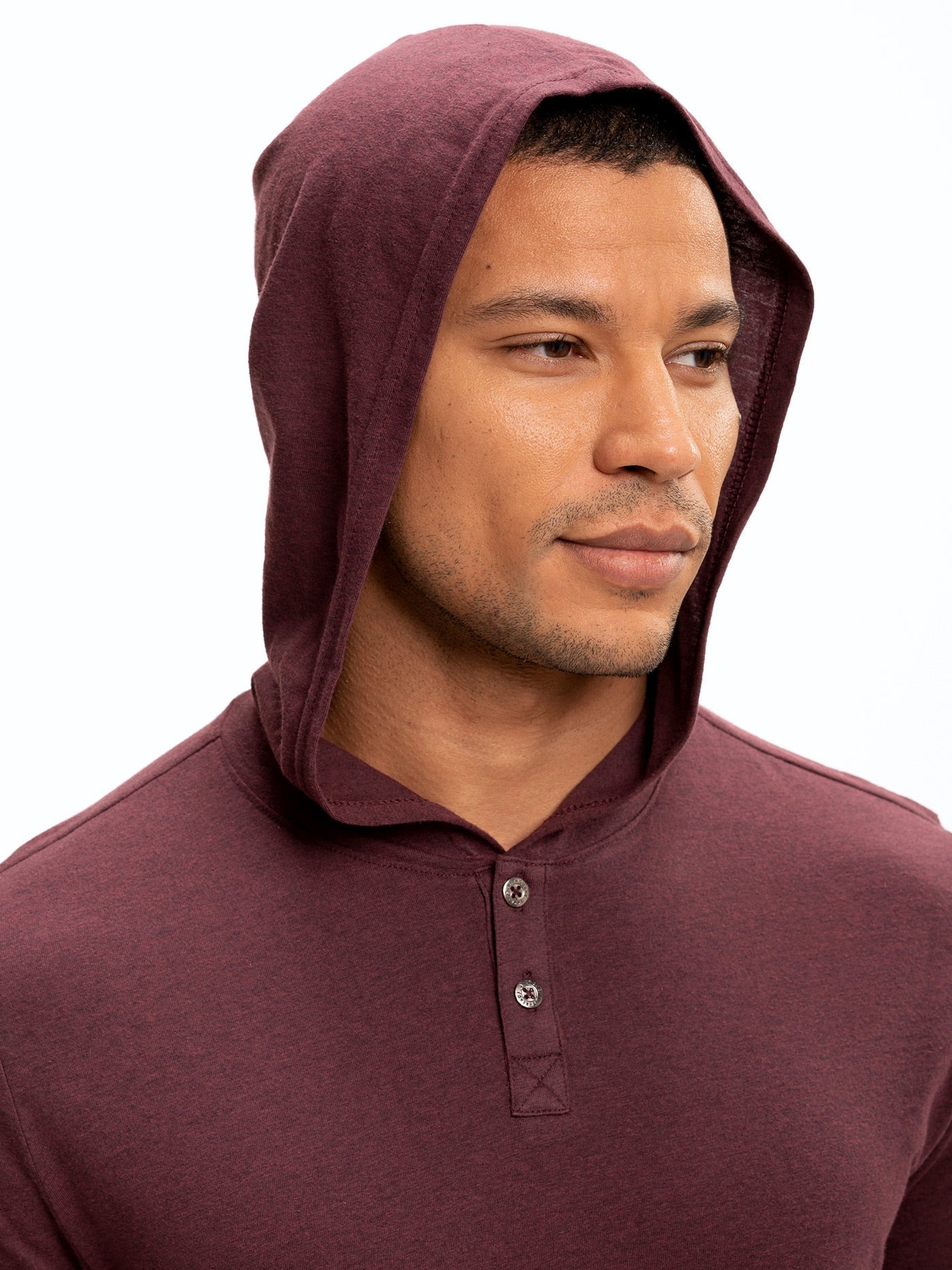 Sudadera con capucha henley de manga larga y mezcla triple Baseline