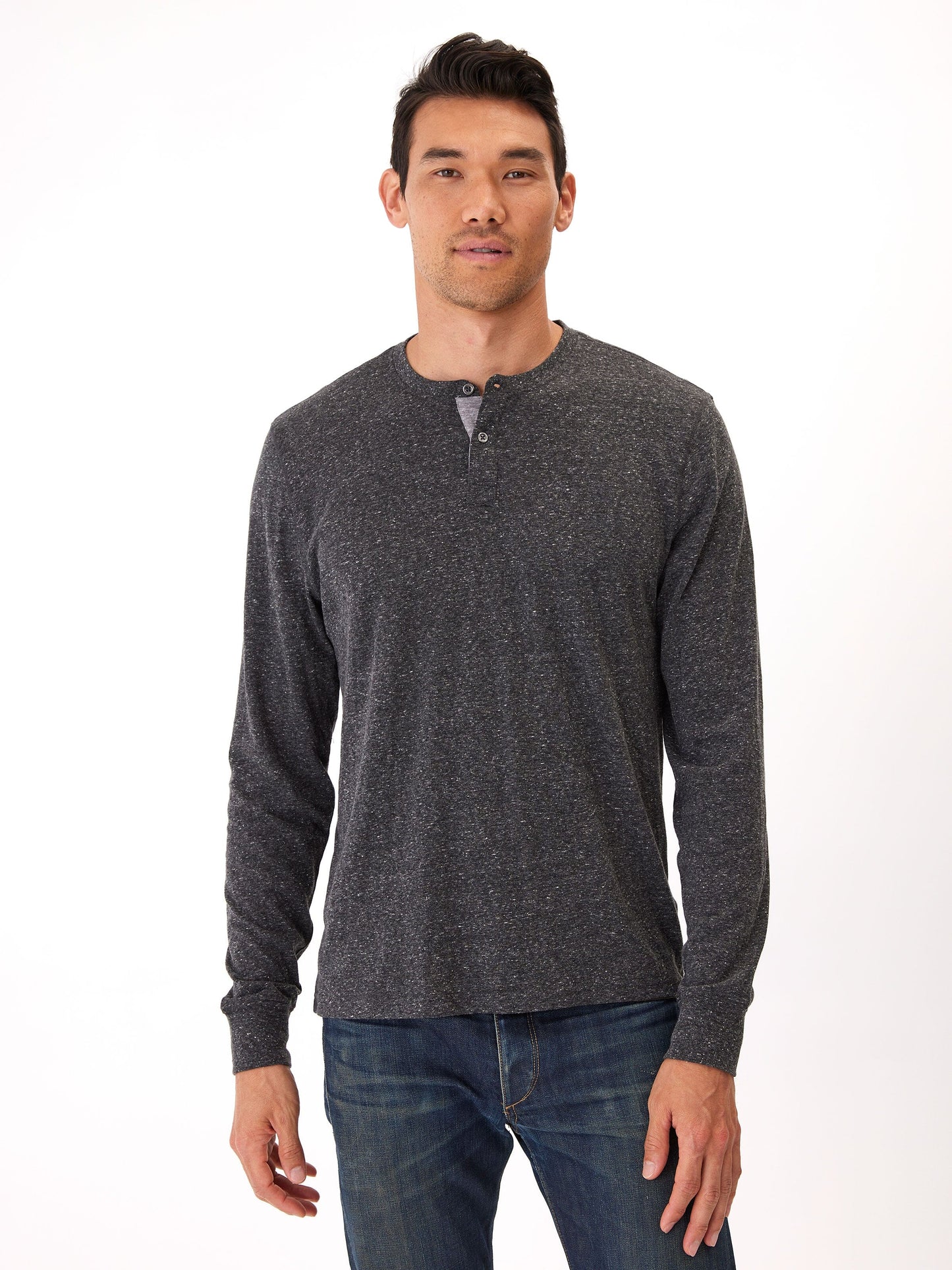 Camiseta Henley de manga larga triblend Baseline