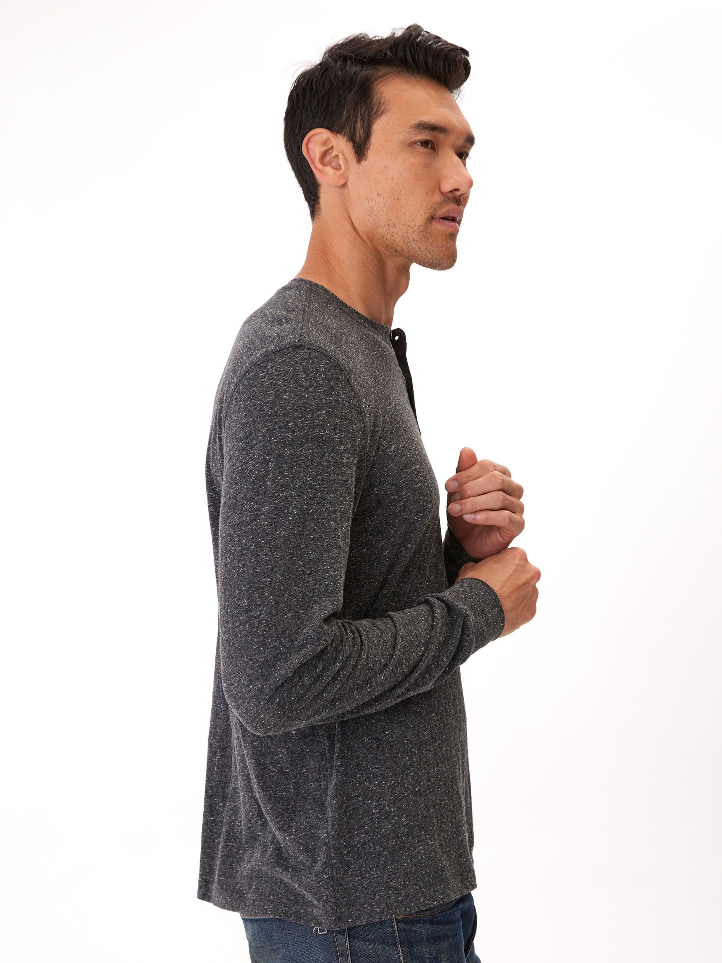 Camiseta Henley de manga larga triblend Baseline