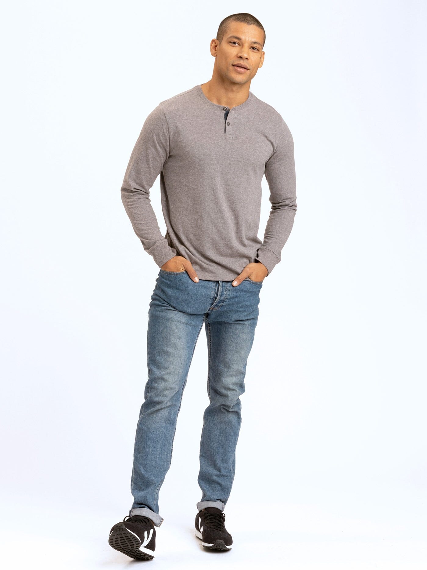 Camiseta Henley de manga larga triblend Baseline