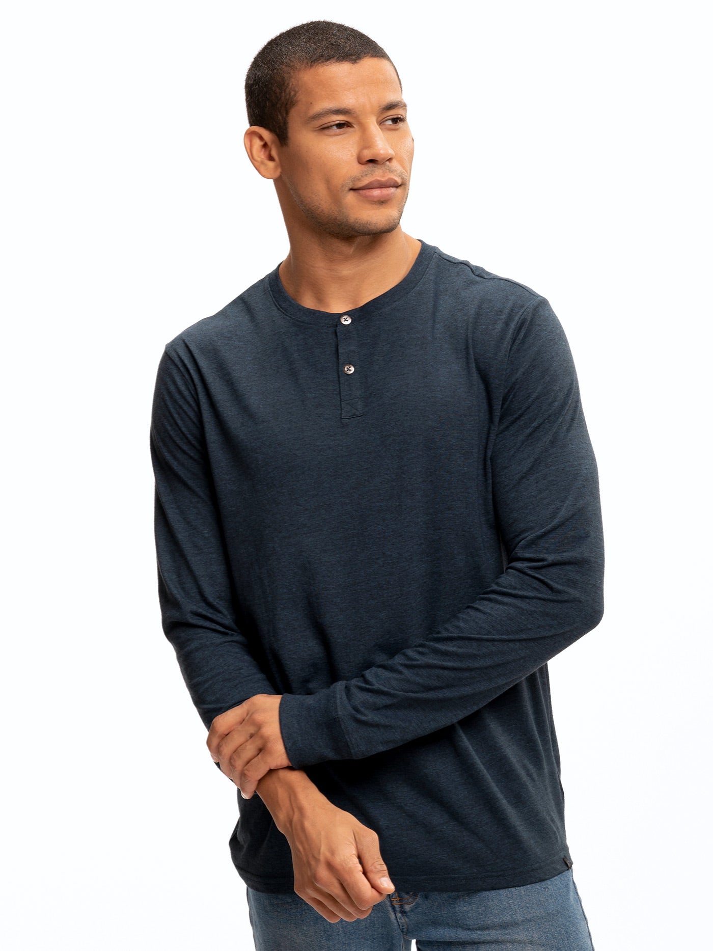 Camiseta Henley de manga larga triblend Baseline