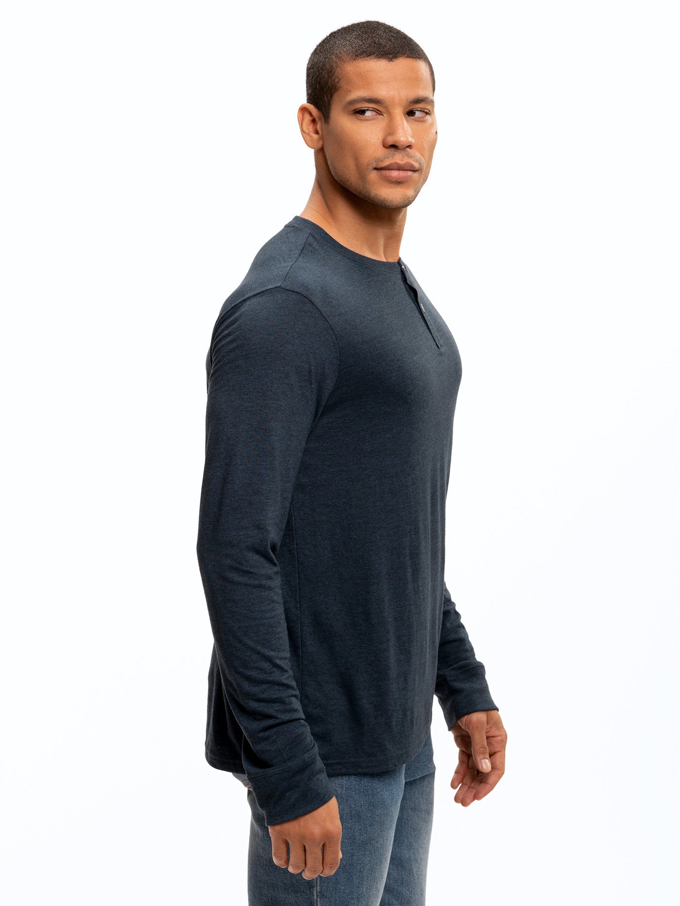 Camiseta Henley de manga larga triblend Baseline