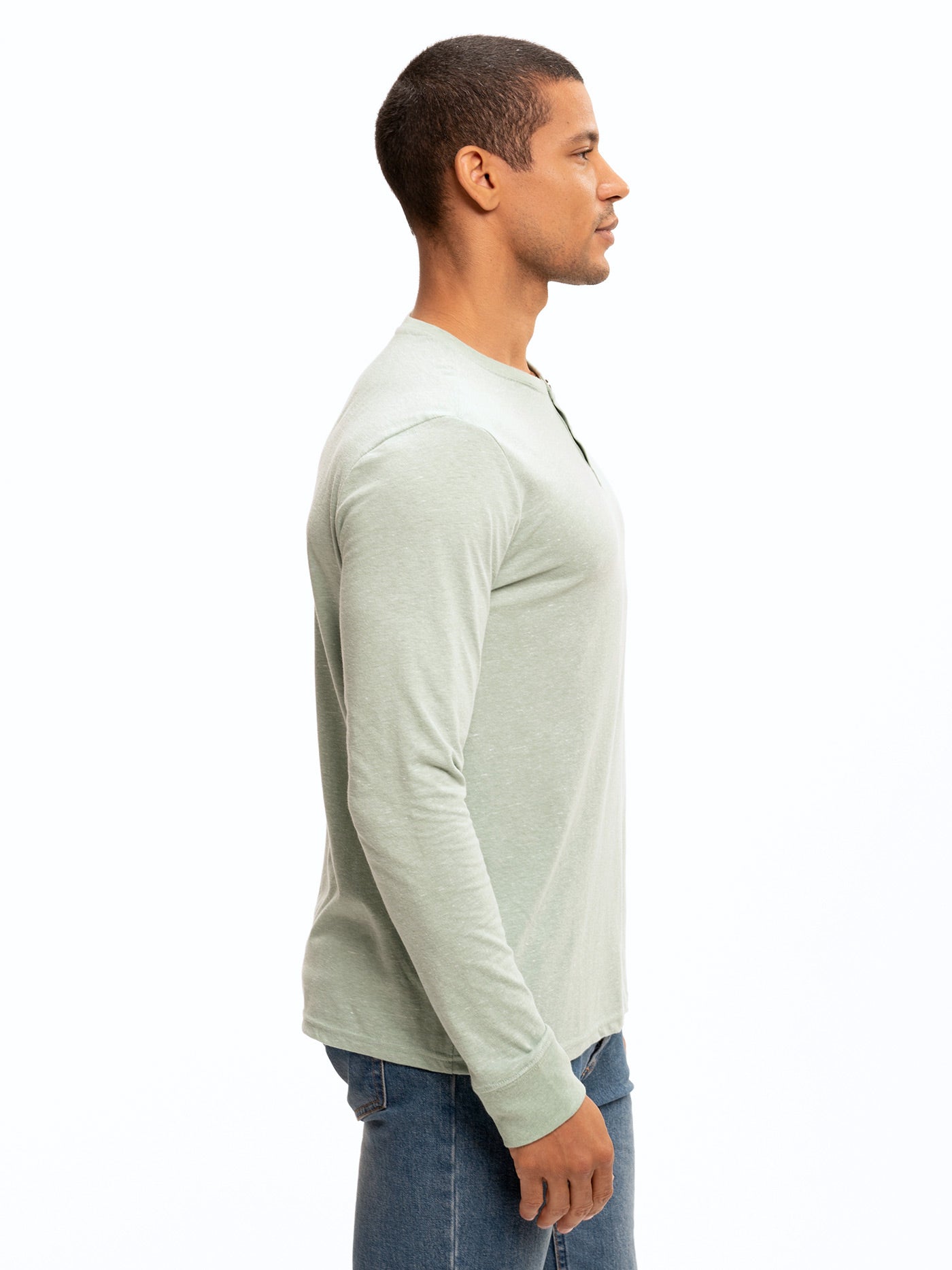 Camiseta Henley de triblend de manga larga Baseline