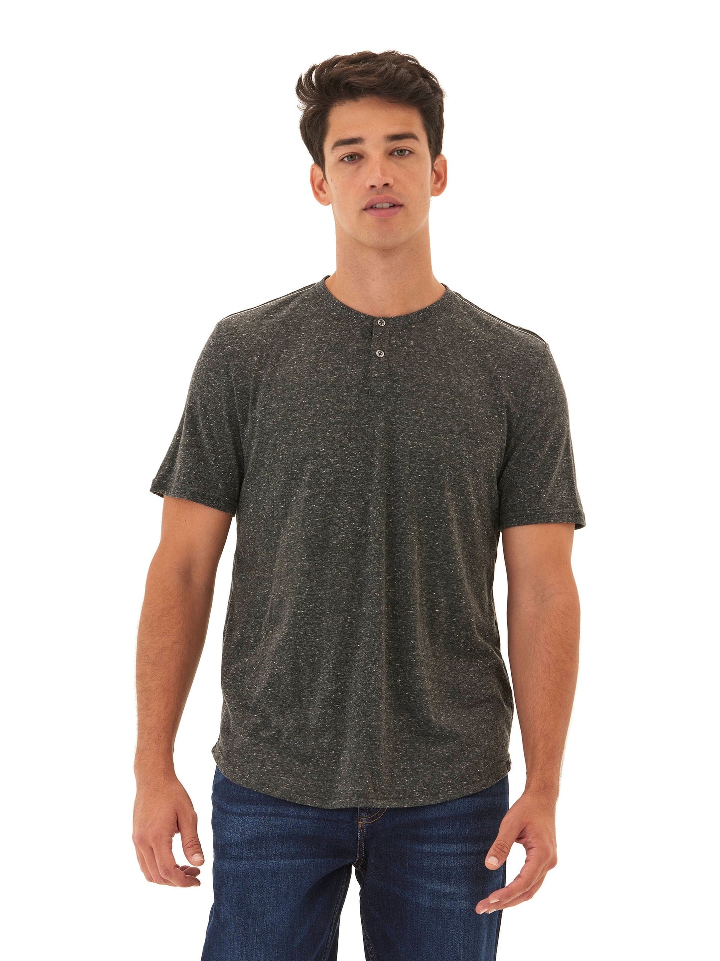 Camiseta Henley de triblend de manga corta Baseline