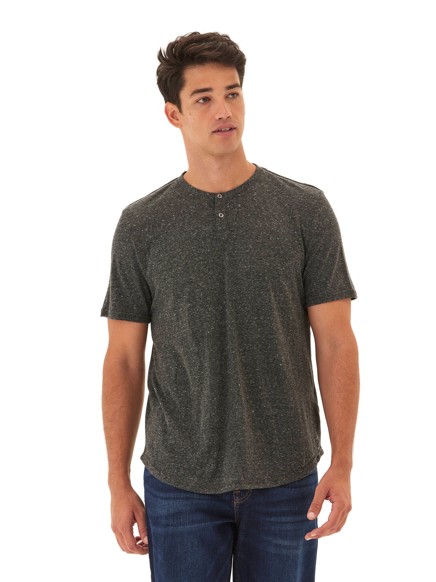 Camiseta Henley de triblend de manga corta Baseline