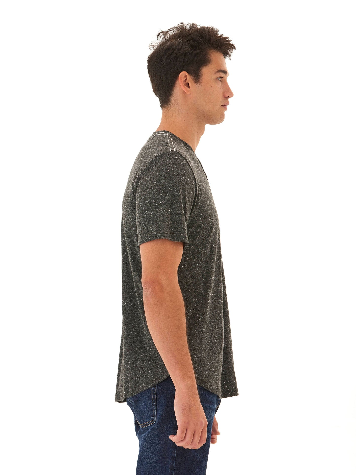 Camiseta Henley de triblend de manga corta Baseline